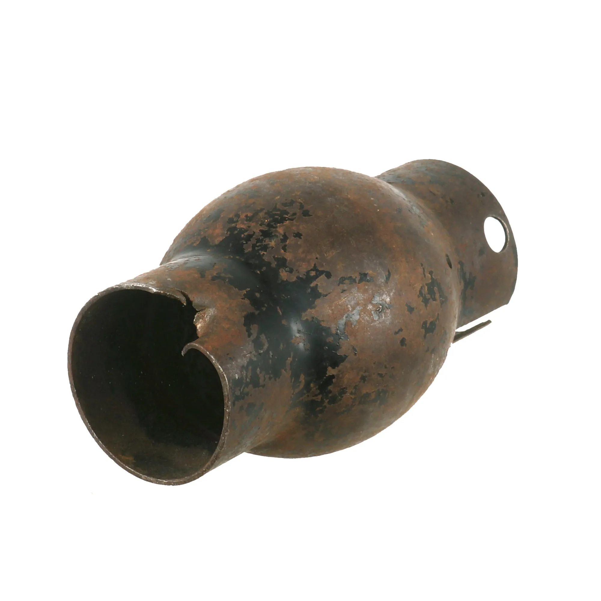 Original British WWI Pair of Vickers MMG Parabolic Flash Hider - Shrapnel Battle Damage