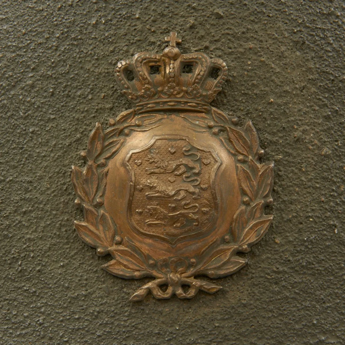 Original Danish WWI Model 1923 Steel Army Helmet with Helmet Badge