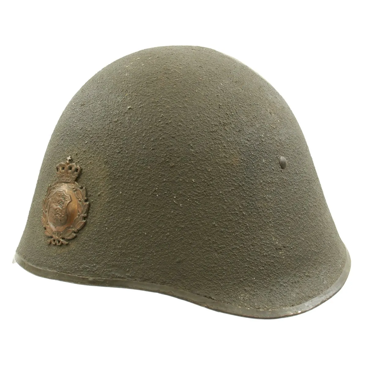 Original Danish WWI Model 1923 Steel Army Helmet with Helmet Badge