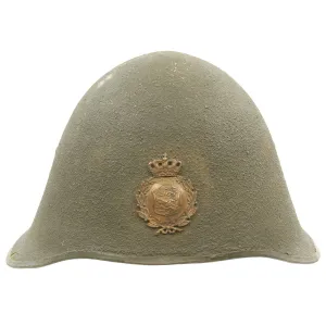 Original Danish WWI Model 1923 Steel Army Helmet with Helmet Badge