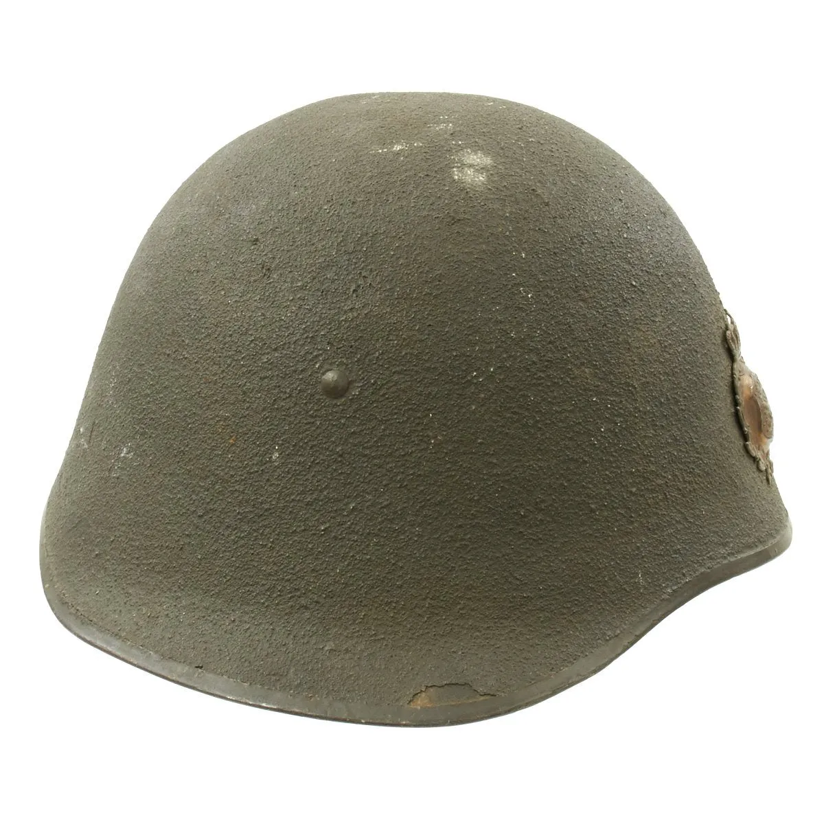 Original Danish WWI Model 1923 Steel Army Helmet with Helmet Badge