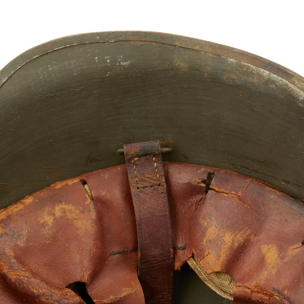 Original Danish WWI Model 1923 Steel Army Helmet with Helmet Badge