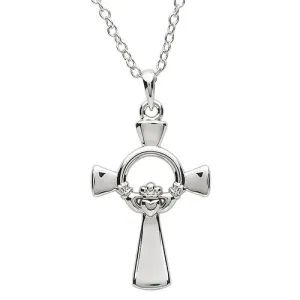 PlatinumWare Claddagh Cross Pendant