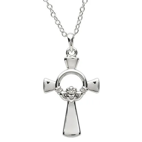 PlatinumWare Claddagh Cross Pendant