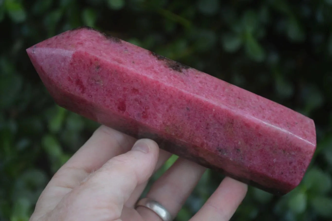 Polished Bright Pink Rhodonite Points x 3 From Madagascar