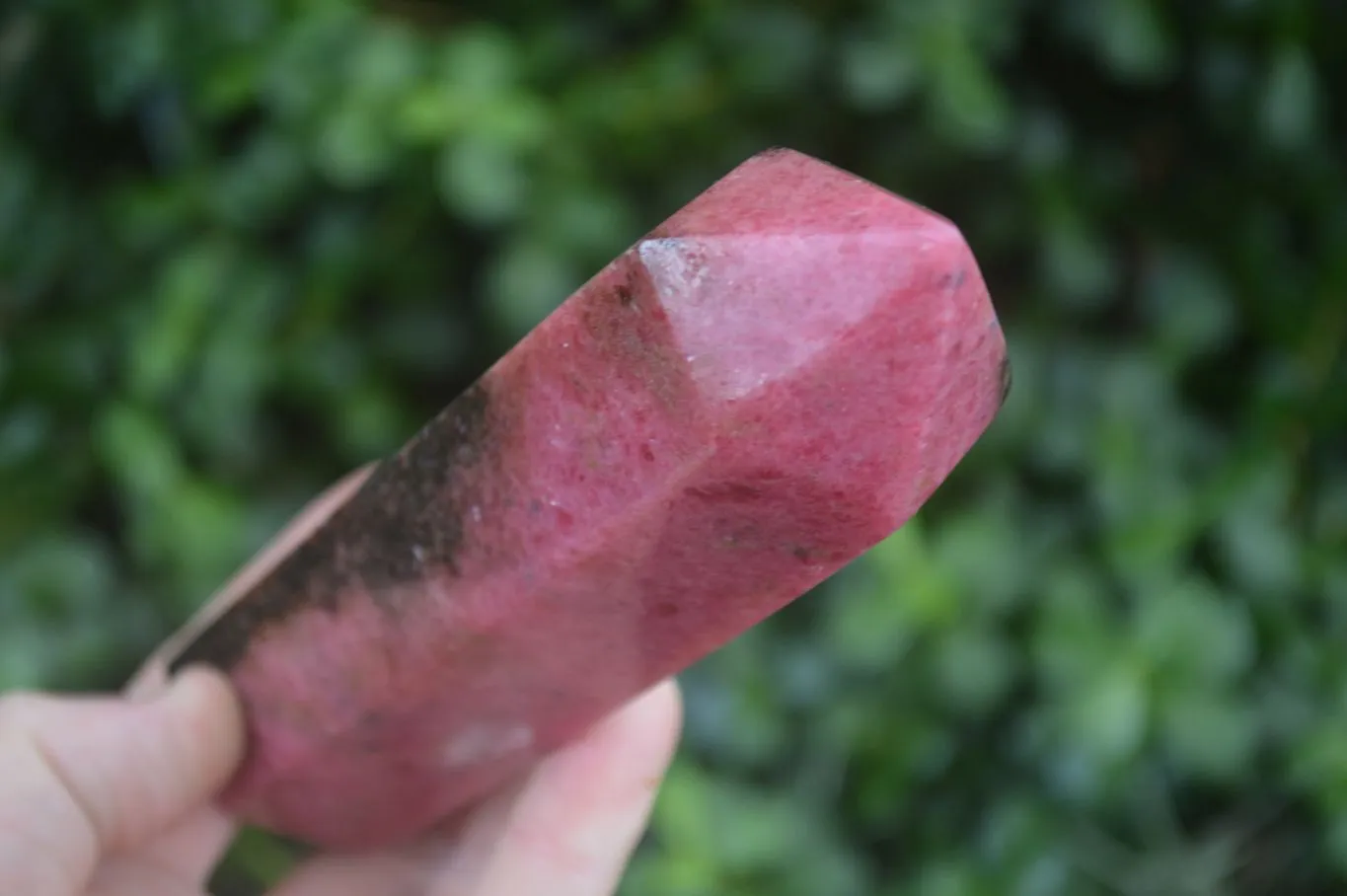 Polished Bright Pink Rhodonite Points x 3 From Madagascar