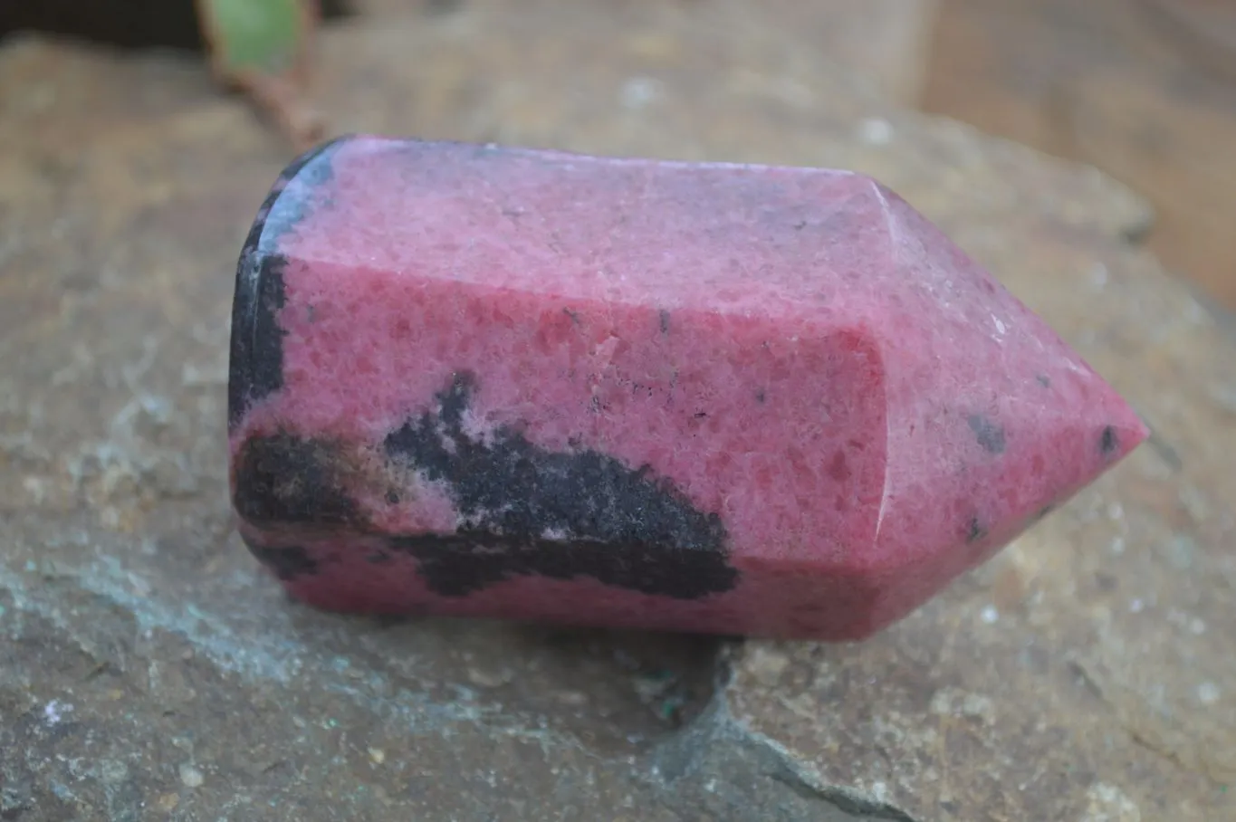 Polished Bright Pink Rhodonite Points x 3 From Madagascar