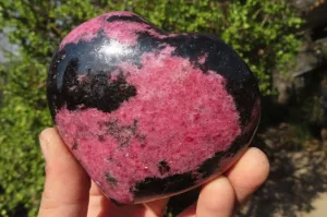 Polished Rhodonite Hearts x 2 From Madagascar