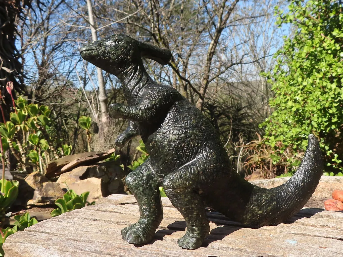 Polished Serpentine Dinosaur Carving x 1 From Zimbabwe