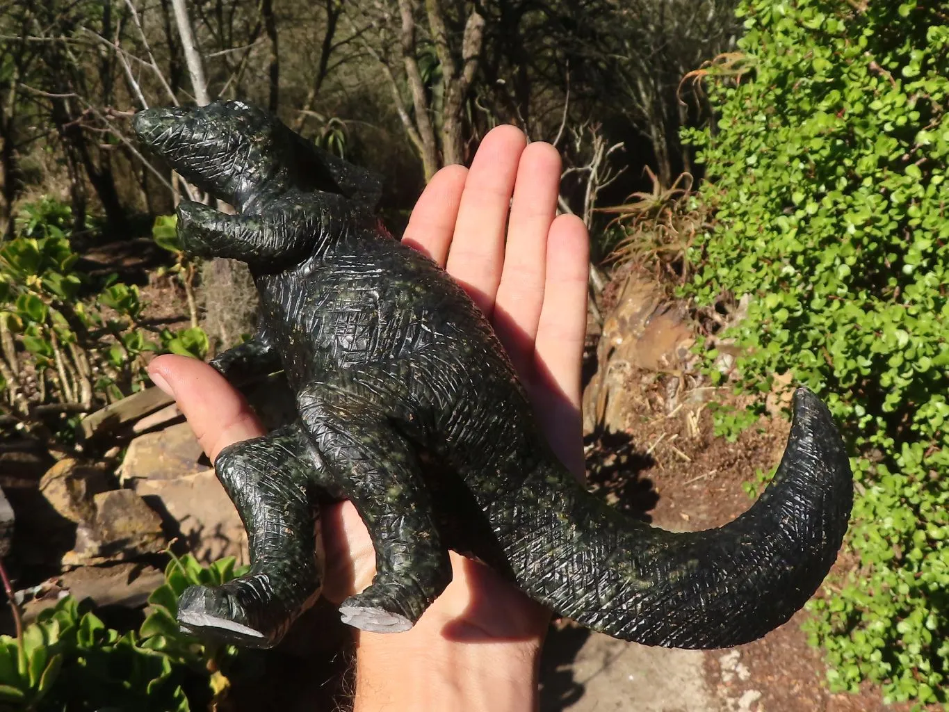 Polished Serpentine Dinosaur Carving x 1 From Zimbabwe