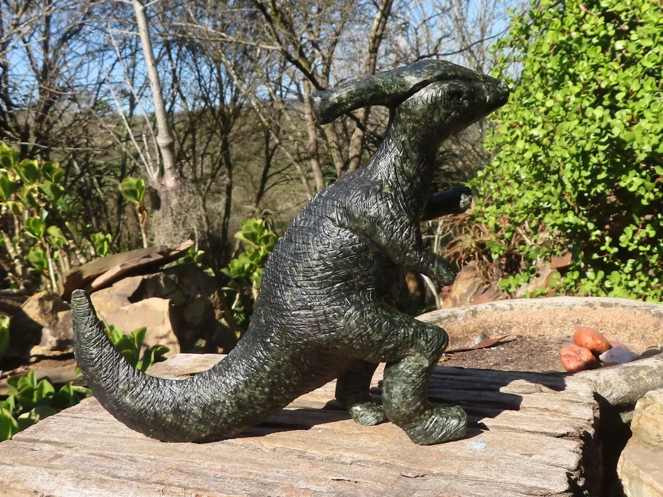 Polished Serpentine Dinosaur Carving x 1 From Zimbabwe