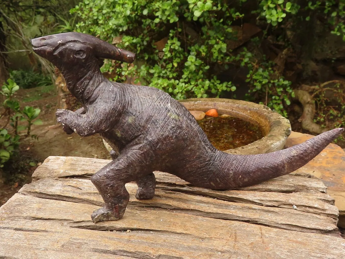 Polished Soap Stone Dinosaur Carving x 1 From Zimbabwe