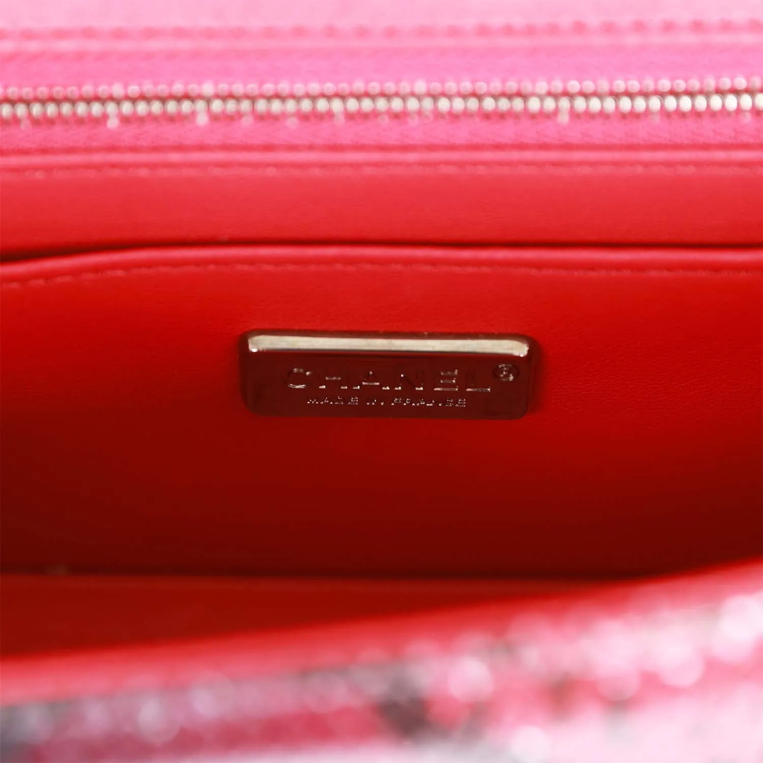 Pre-owned Chanel Mini Rectangular Flap Bag Red and Black Python Ruthenium Hardware