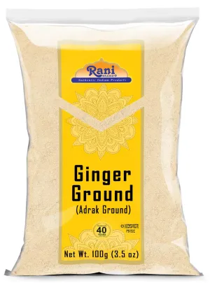 Rani Ginger (Adarak) Powder Ground, Spice 3.5oz (100g) ~ Natural | Vegan | Gluten Friendly | NON-GMO | Kosher | Indian Origin