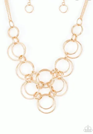 Ringing Off The Hook - Gold  - Necklace  - Paparazzi  Accessories
