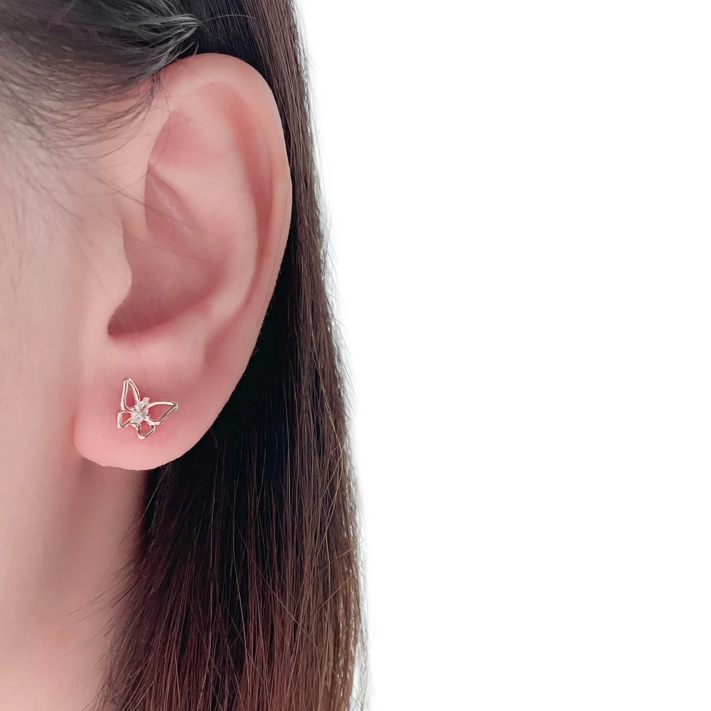 Rose Gold Sakura Glistening Earrings