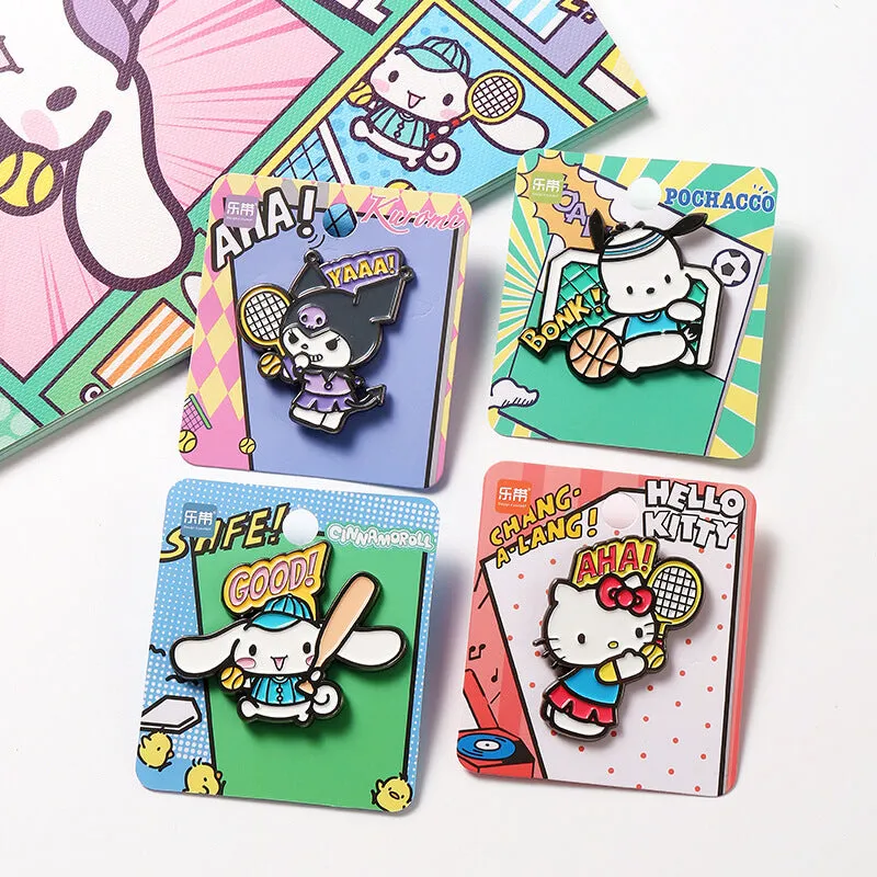 Sanrio Characters Comic Style Metal Brooch