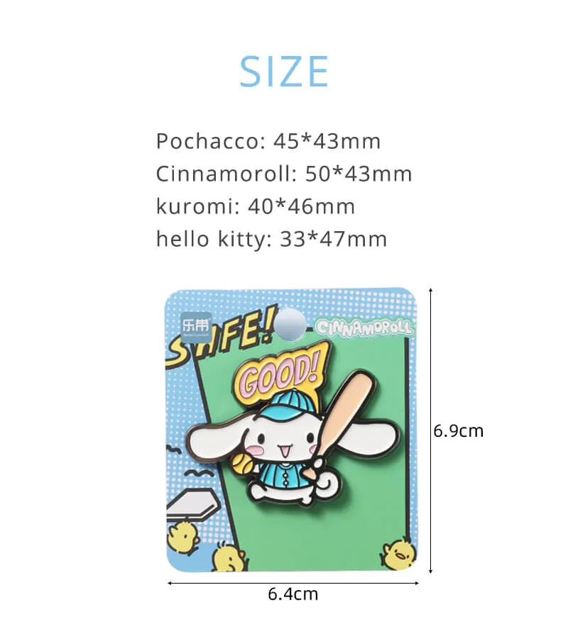 Sanrio Characters Comic Style Metal Brooch