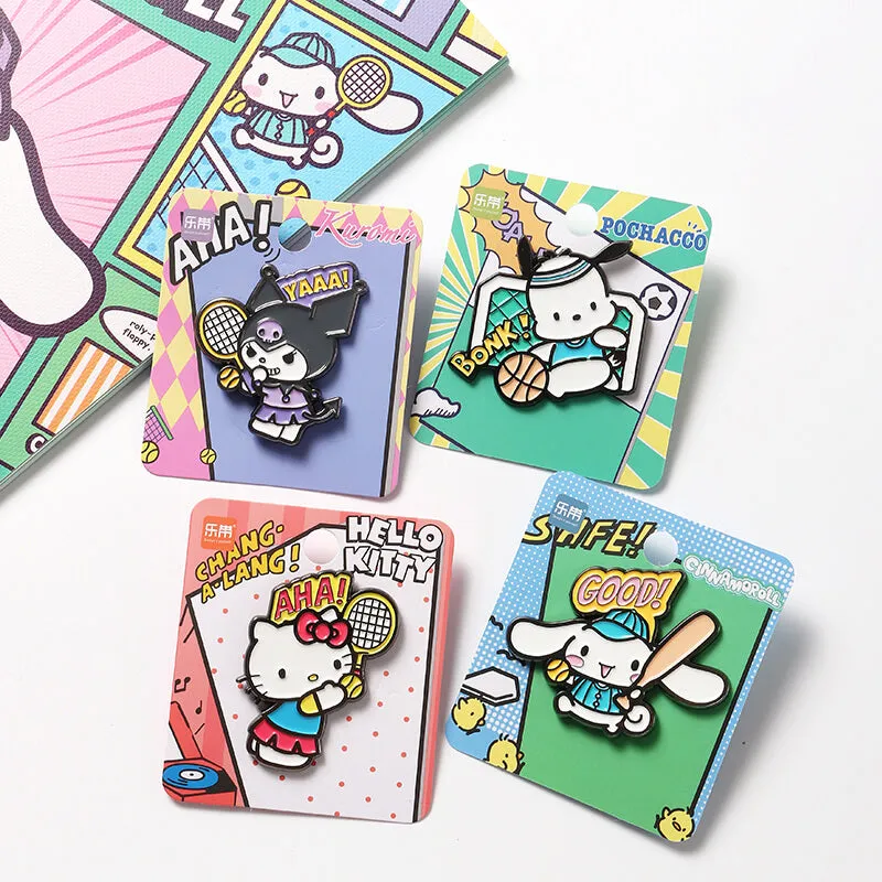 Sanrio Characters Comic Style Metal Brooch