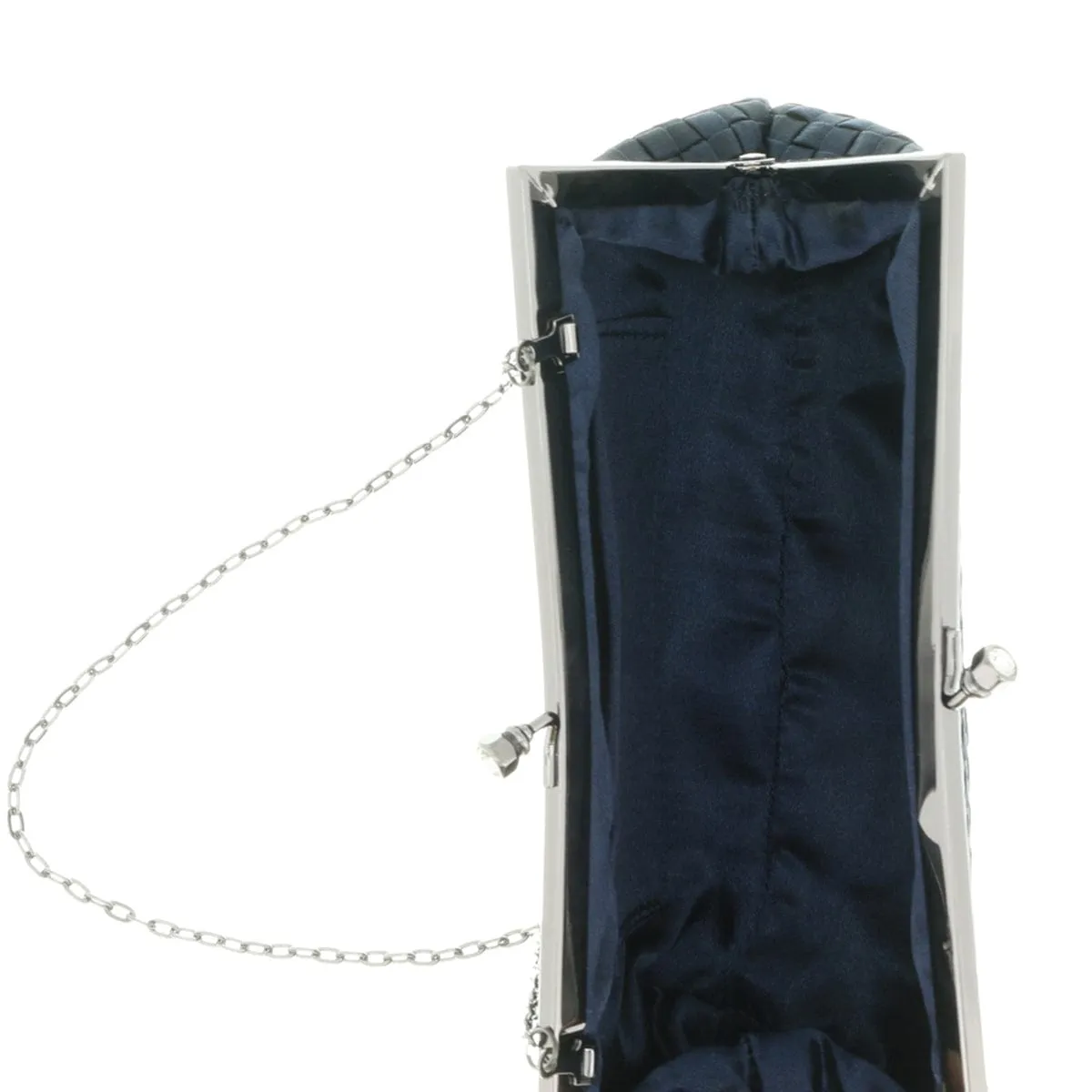 Scheilan Black Fabric Weave Knot Clutch/Shoulder Bag