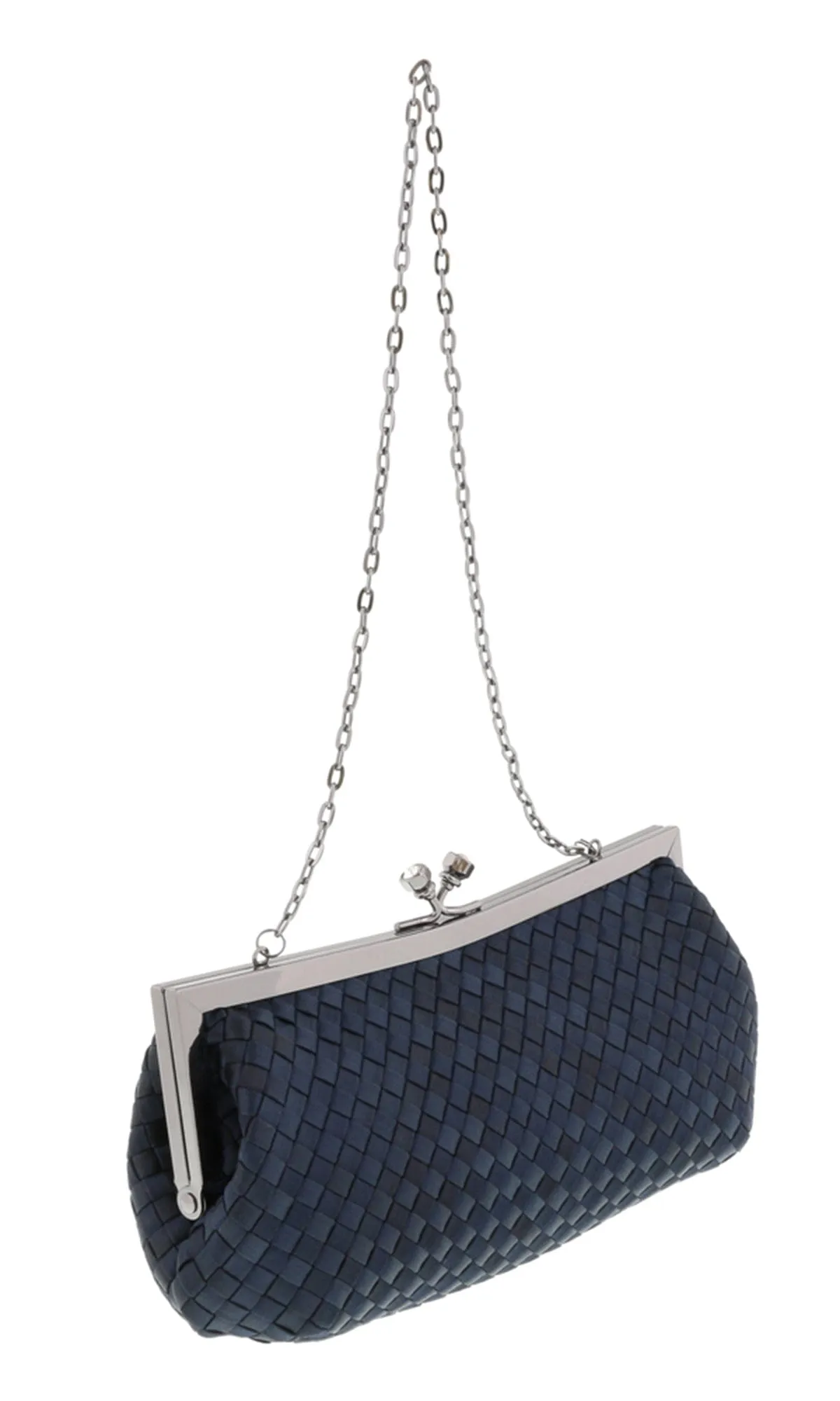 Scheilan Black Fabric Weave Knot Clutch/Shoulder Bag