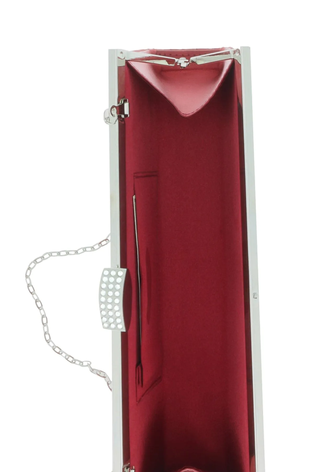Scheilan  Red Fabric Weave Clutch/Shoulder Bag