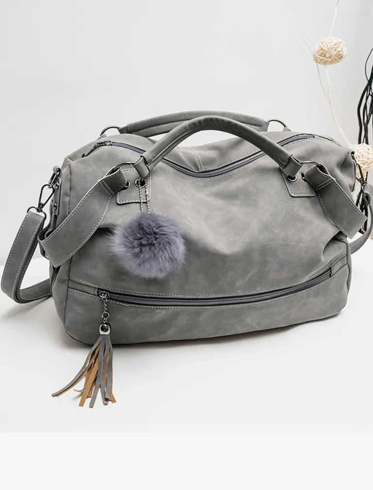 Scrub Fur Ball Tassel Bag