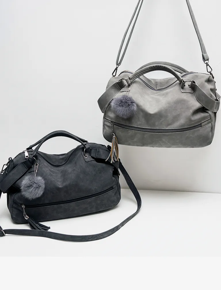 Scrub Fur Ball Tassel Bag