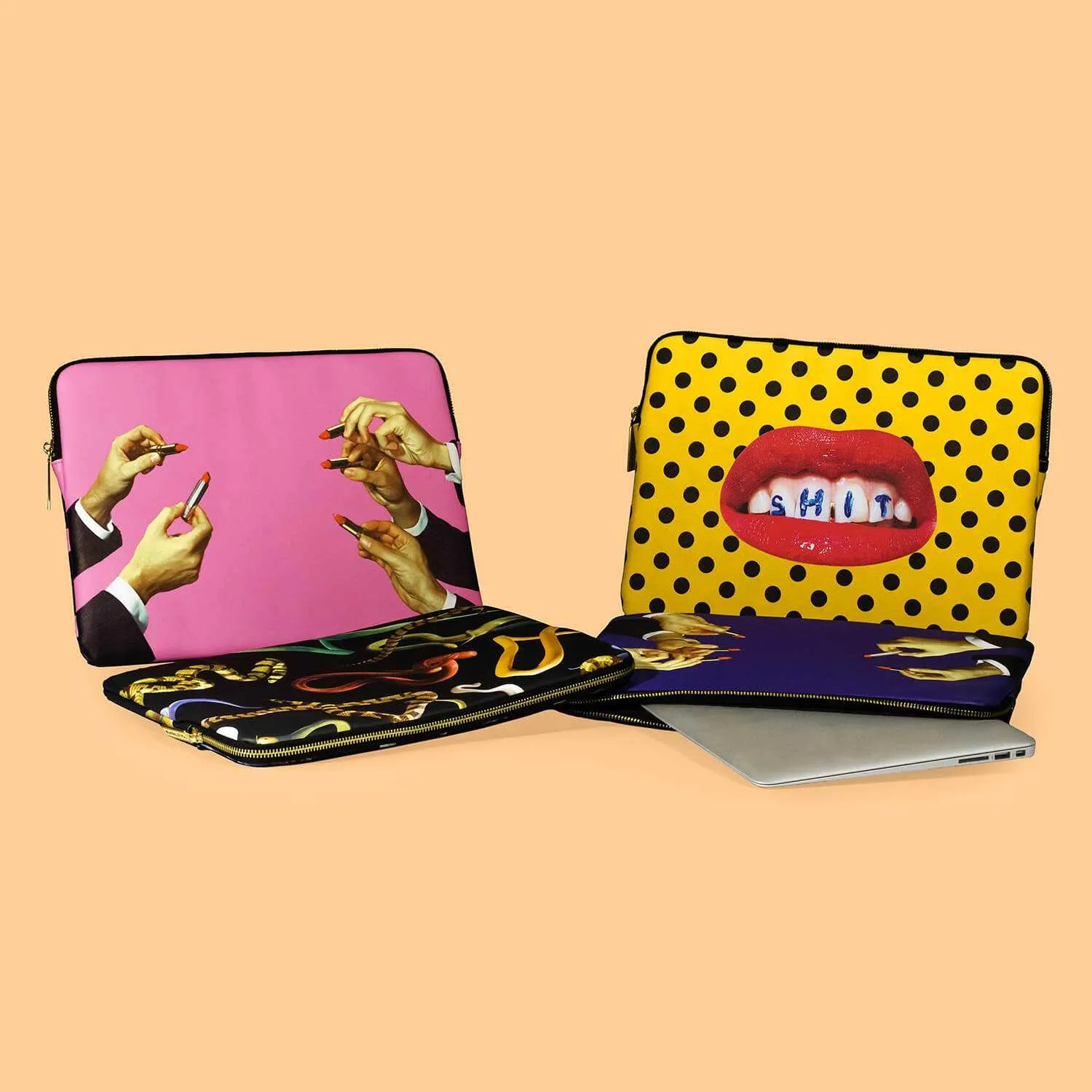 Seletti Toiletpaper Laptop Bag Snakes