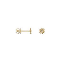 Single Flower Stud Diamond 14K
