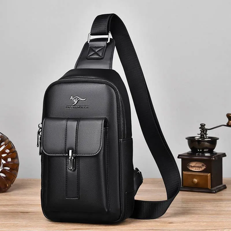 Sling Bag for Men Vintage Waterproof Leather Business Crossbody Bag