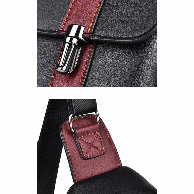 Sling Bag for Men Vintage Waterproof Leather Business Crossbody Bag