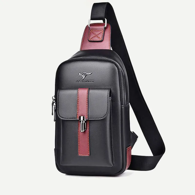 Sling Bag for Men Vintage Waterproof Leather Business Crossbody Bag