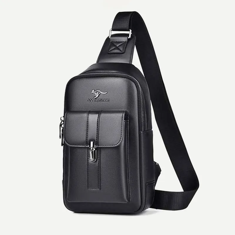 Sling Bag for Men Vintage Waterproof Leather Business Crossbody Bag