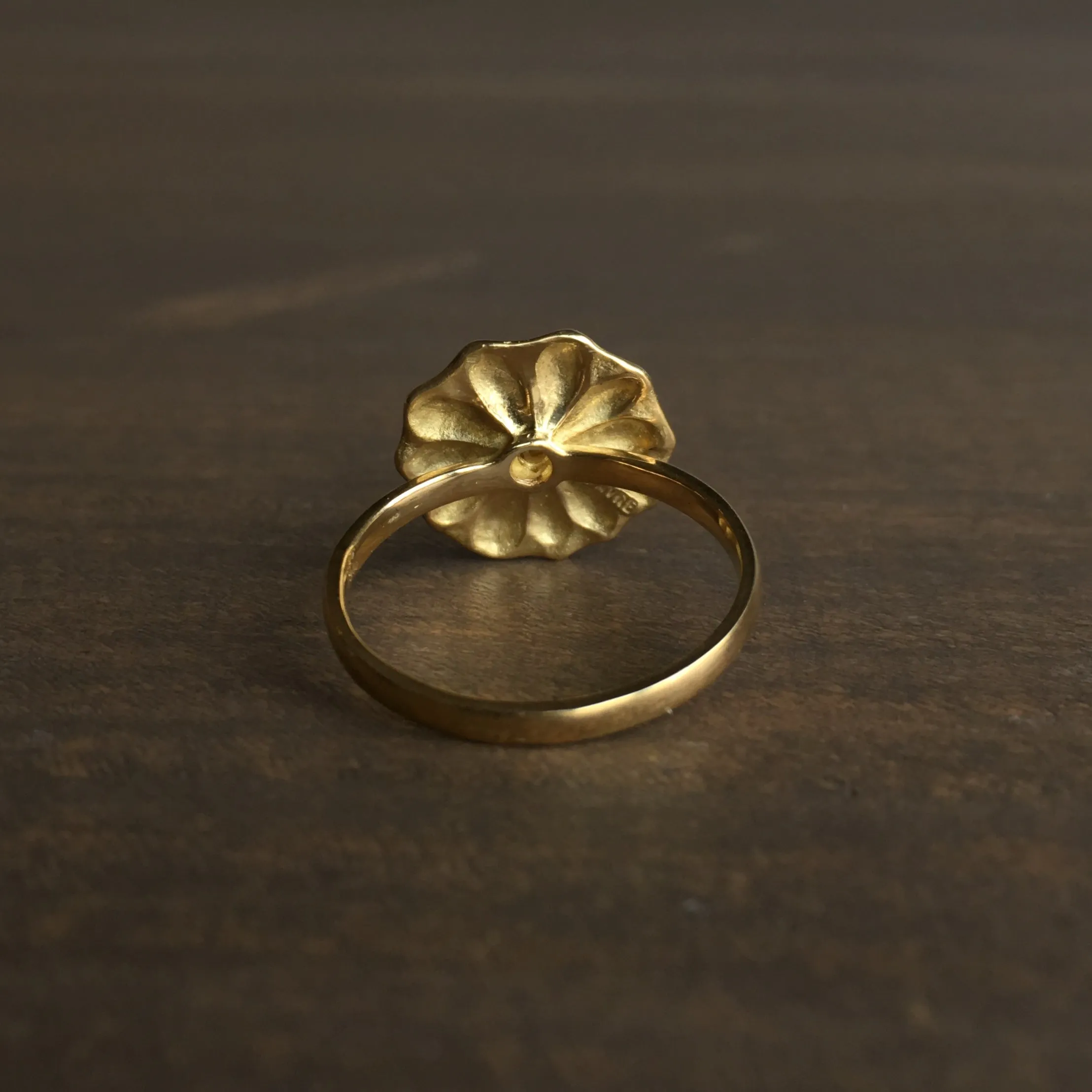 Small Gold Lotus Ring