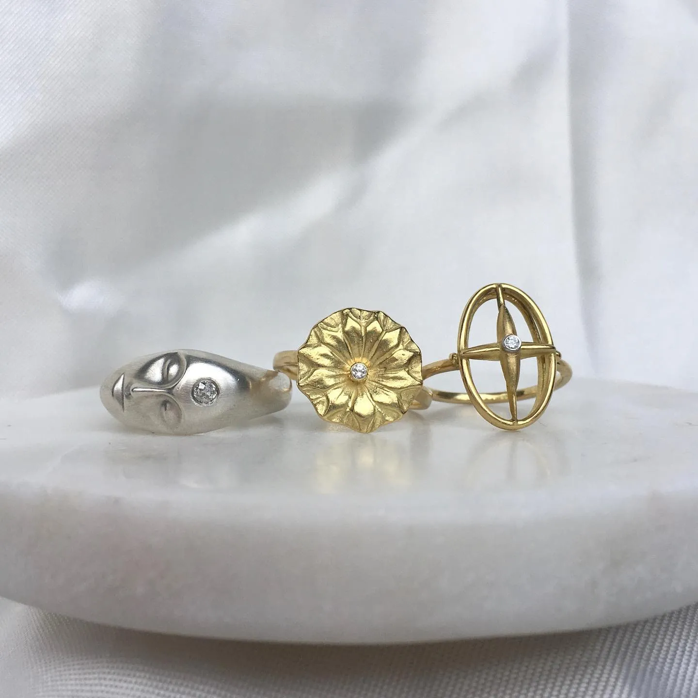Small Gold Lotus Ring
