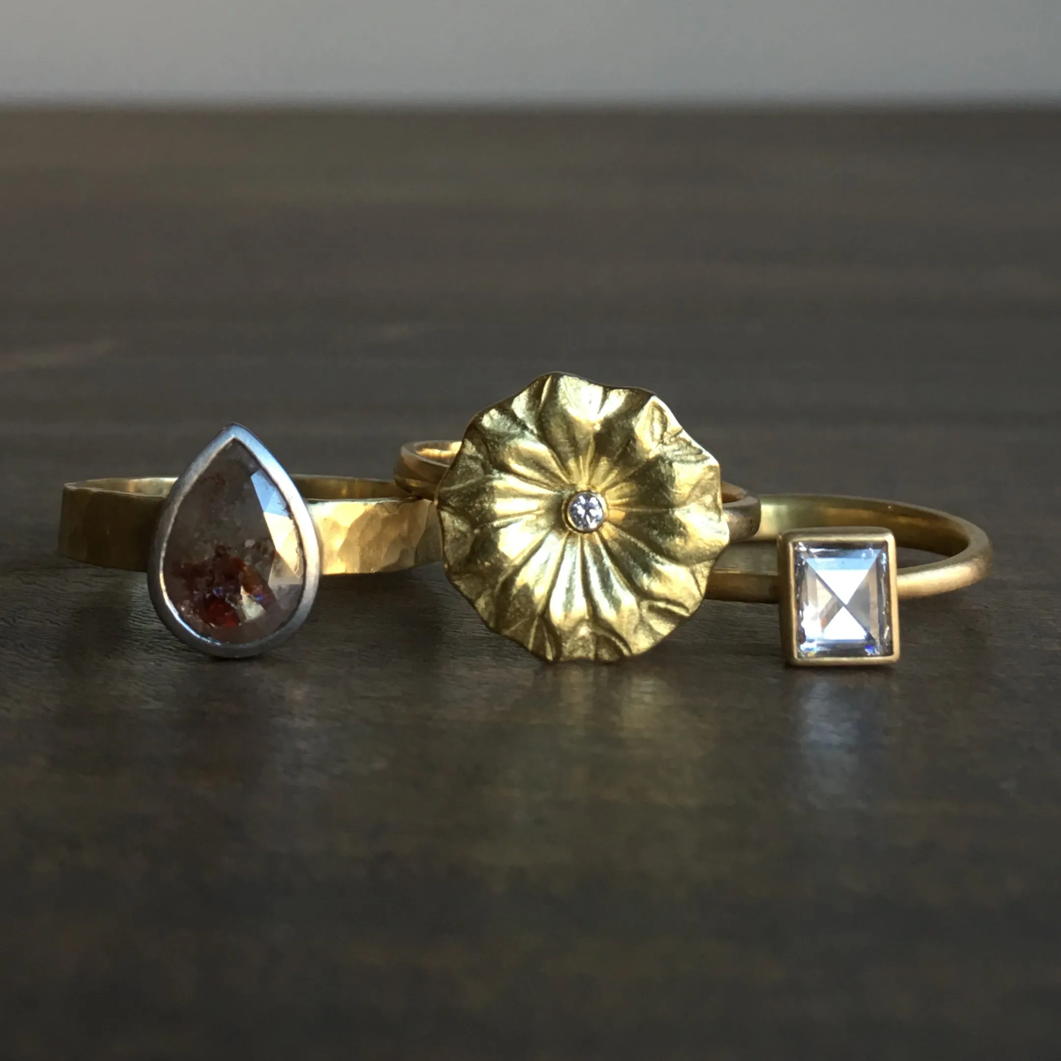 Small Gold Lotus Ring