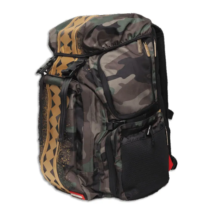 Sprayground Gold Camo Shark Top Gear Bag