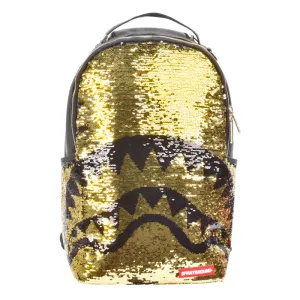 Sprayground Gold Sequin Shark Backpack