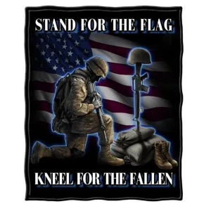 Stand for the Flag, Kneel For The Fallen Blanket