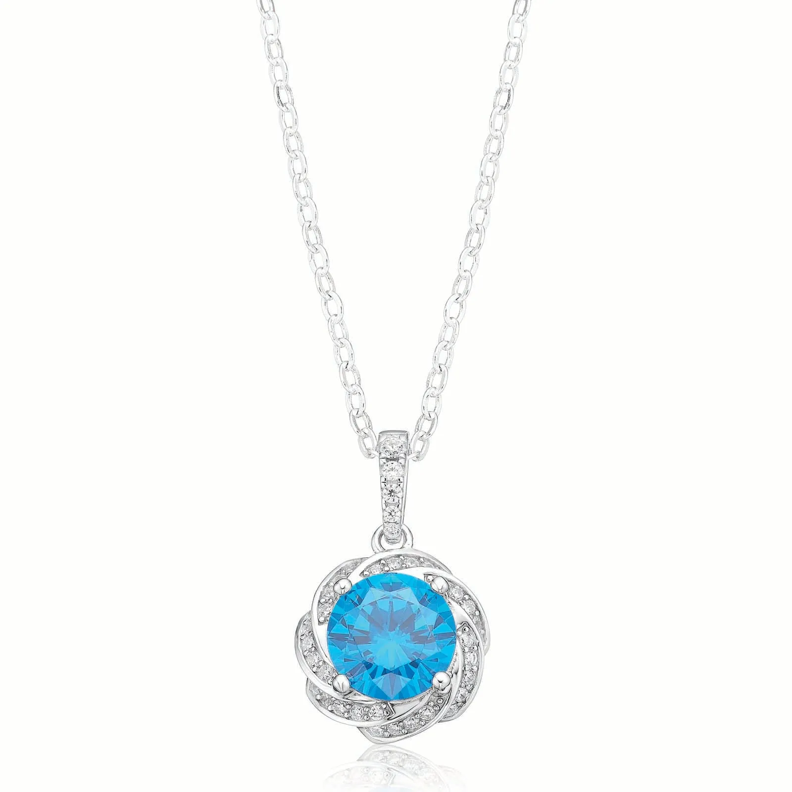 Sterling Silver Round Cubic Zirconia Pendant