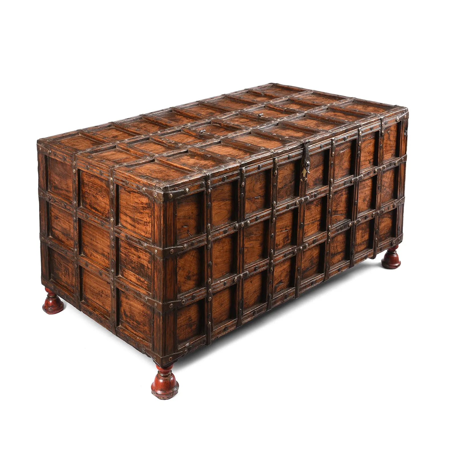 Stick Box Storage Chest From Jaisalmer - 19th Century