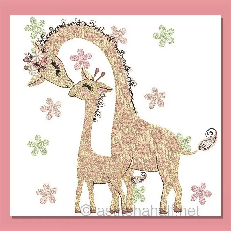 Sweet Sweet Love Giraffe Mother and calf