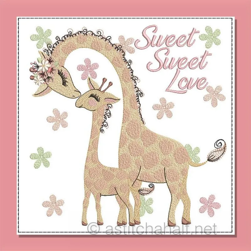 Sweet Sweet Love Giraffe Mother and calf