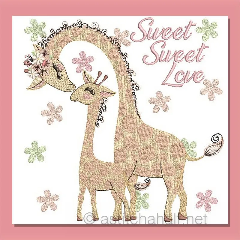 Sweet Sweet Love Giraffe Mother and calf