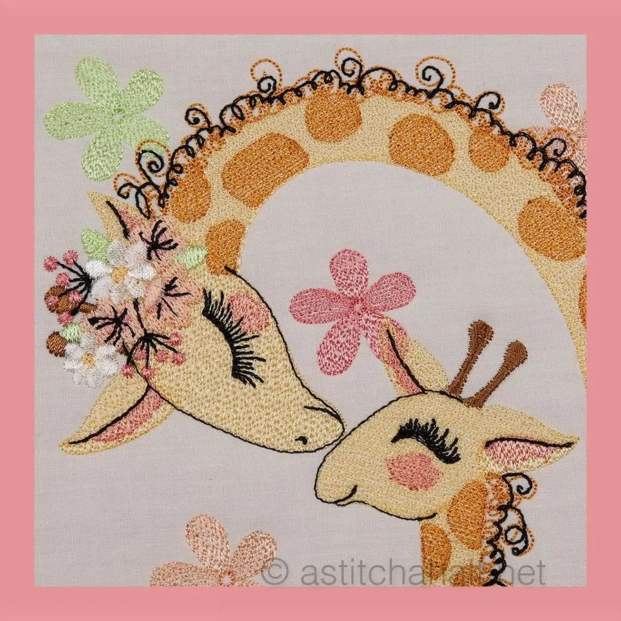 Sweet Sweet Love Giraffe Mother and calf