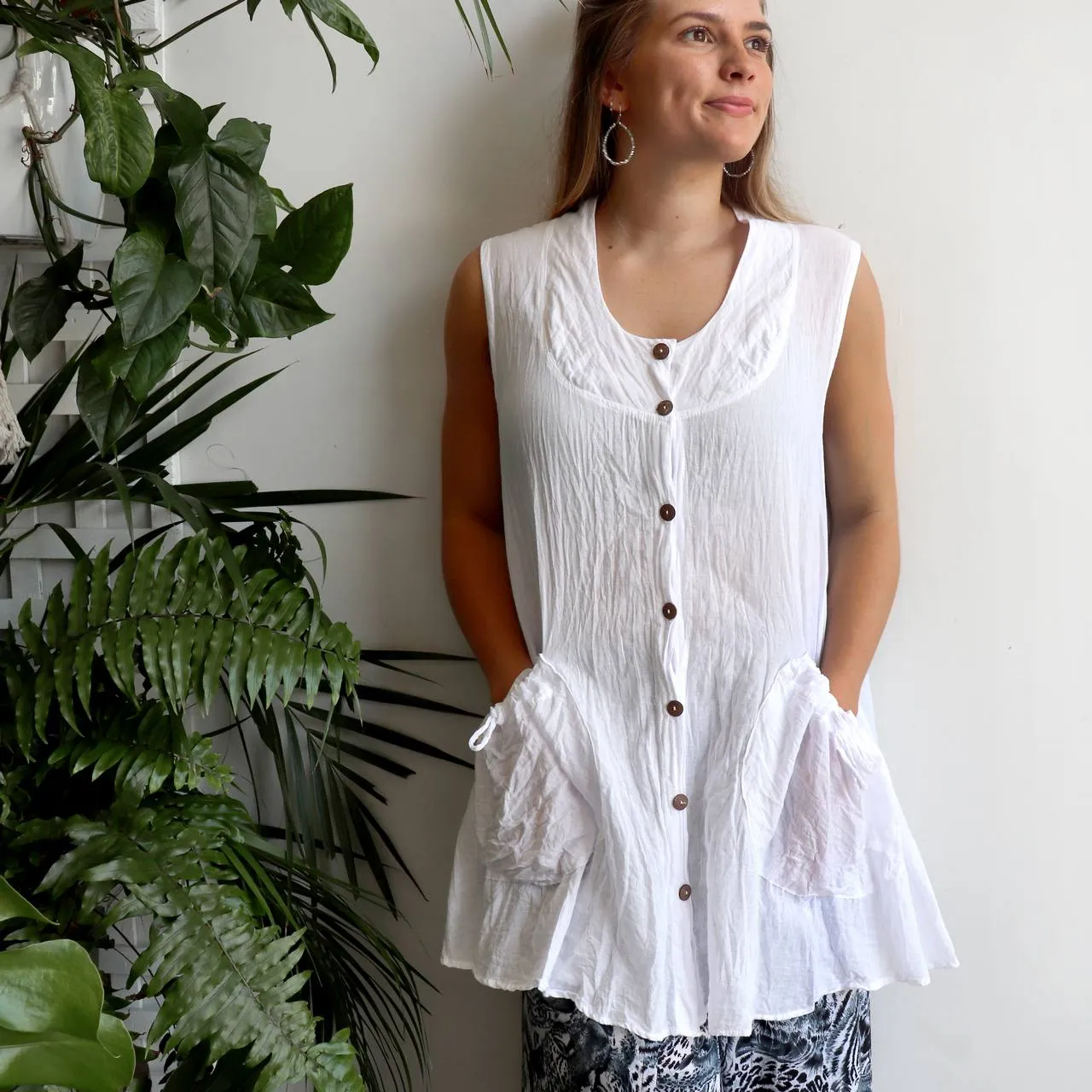 Take It Easy Cotton Tunic Top