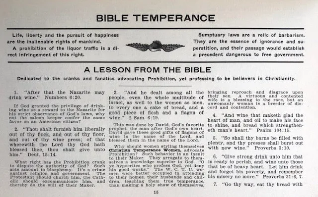 (Temperance) Rev. Orin B. Whitmore. Bible Wines vs. the Saloon Keeper's Bible: A Study of the Two-Wine Theory of the Scriptures and an arraignment of the argument for Biblical sanction of the use of Intoxicants.