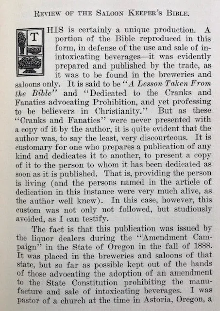 (Temperance) Rev. Orin B. Whitmore. Bible Wines vs. the Saloon Keeper's Bible: A Study of the Two-Wine Theory of the Scriptures and an arraignment of the argument for Biblical sanction of the use of Intoxicants.
