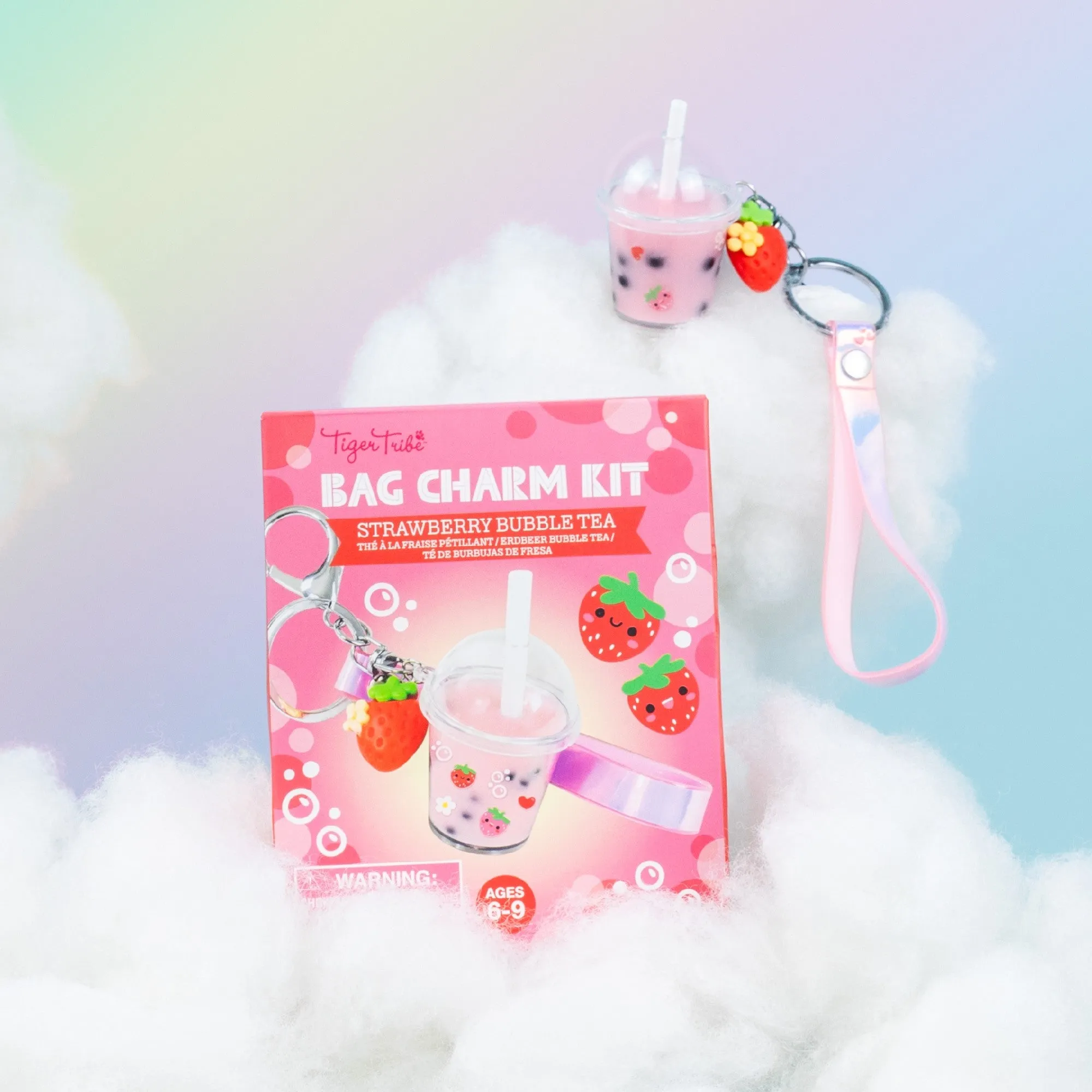 TIGER TRIBE - BAG CHARM KIT: STRAWBERRY BUBBLE TEA
